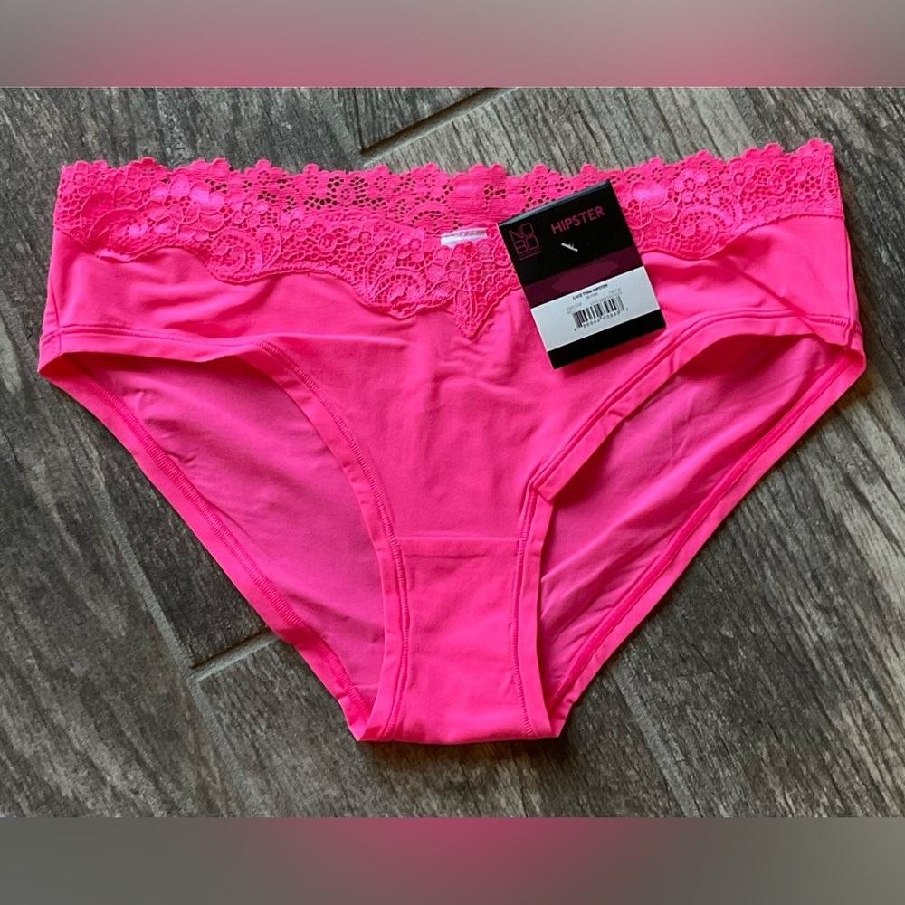 New Nobo, No Boundaries Lace Trim Hipster Panties Size XXL BB Pink